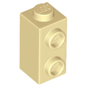 Steen, Aangepast 1x1x1 2/3 met studs aan 1 zijde 32952 nieuw Crème (tan) (02)