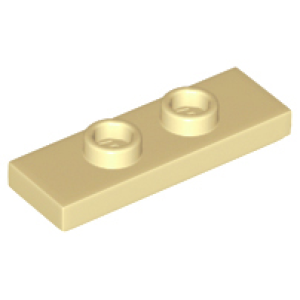 Plaat, aangepast 1x3 met 2 studs 34103 nieuw Crème (tan) (02)