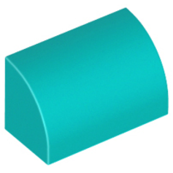 Dakpan, 1x2x1 gebogen 37352 nieuw Donker turquoise (39)