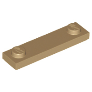 Plaat, aangepast 1x4 2 studs 41740 nieuw Donker crème (tan) (69)