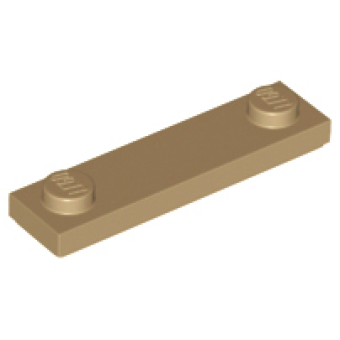 Plaat, aangepast 1x4 2 studs 41740 nieuw Donker crème (tan) (69)