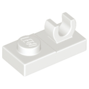 Plaat, aangepast 1x2 met o-clip bovenop 44861 nieuw wit (01)