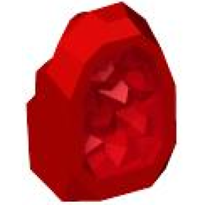 Rots 1 x 1 Geode met gegoten transrode kristallen 49656pb06  nieuw rood (05)