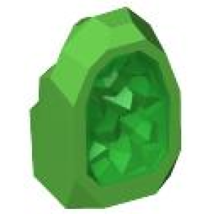 Rots 1 x 1 Geode met gegoten trans-groene kristallen 49656pb08 nieuw  (06)