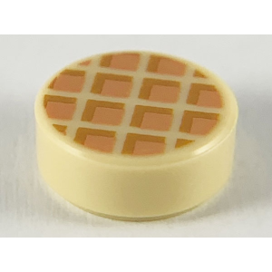 Tegel, rond 1x1 opdruk stroopwafel 98138pb118  nieuw creme (02)