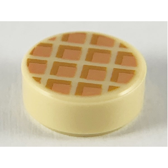 Tegel, rond 1x1 opdruk stroopwafel 98138pb118  nieuw creme (02)