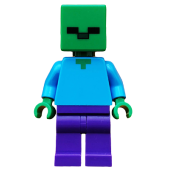 Minifiguren, Minecraft Zombie, min010. nieuw