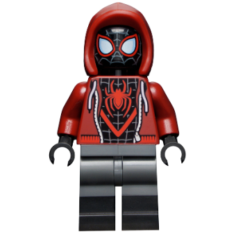 Spider-Man (Miles Morales) - Dark Red Hood, Black Lower Legs SH679. nieuw